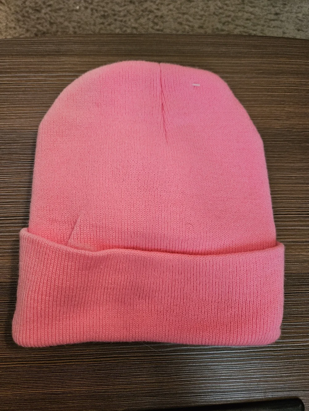 Women's Pink Knit Beanie Hat - Soft Winter Cap